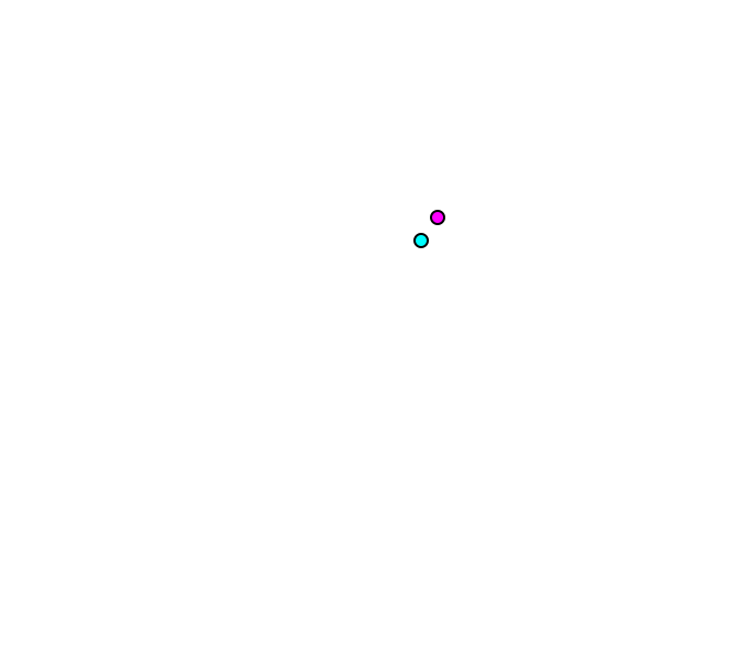Pulmonary valve (cyan) auscultation (magenta)
