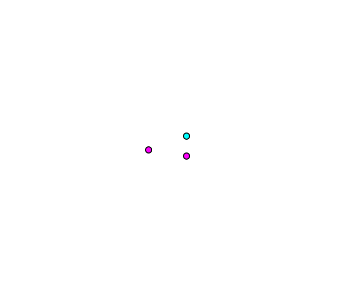 Tricuspid valve (cyan) auscultation (magenta)
